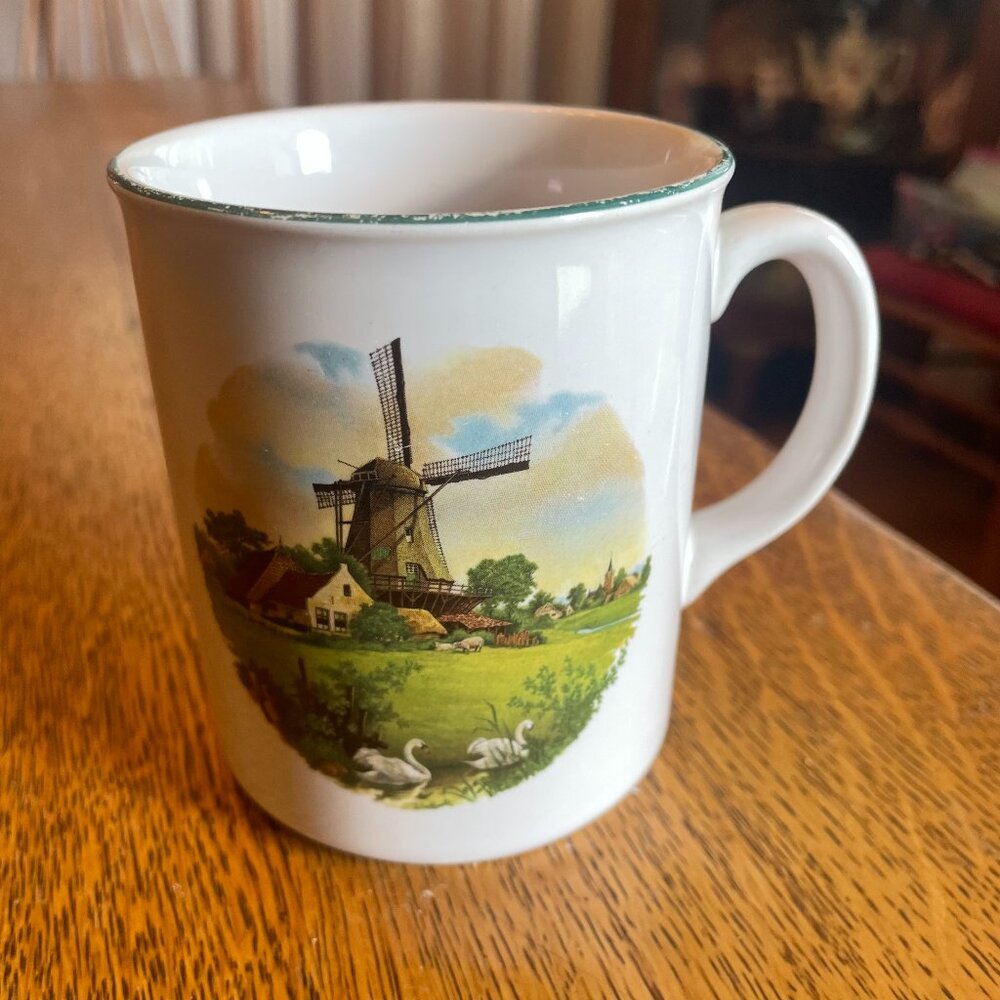 Holland Windmill Scene Souvenir Coffee Cup Mug by Royal Schwabap